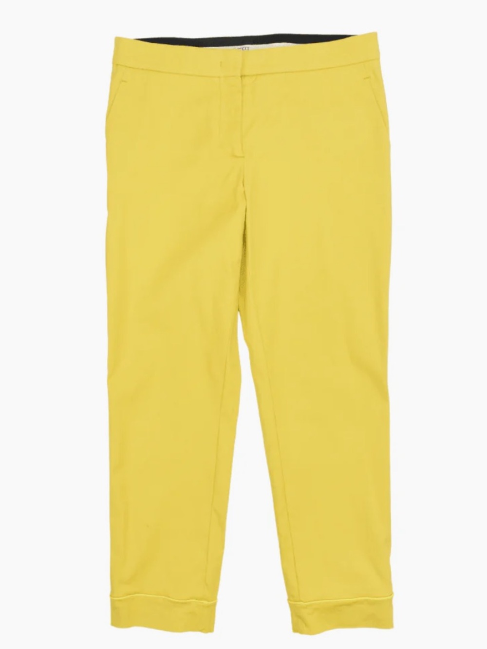 Emilio Pucci Lemon Yellow Tailored capri pants cotton & silk blend size 4 NWT